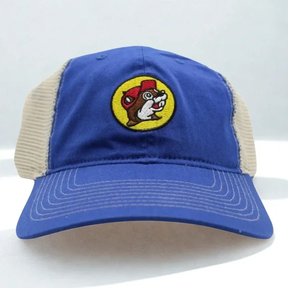 Buc-ee’s Gas Station Blue White Mesh Snapback Baseball Cap Hat EUC - Picture 10 of 10